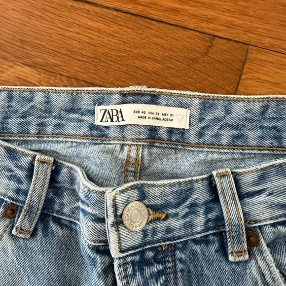 Zara Light Blue Slim Straight Jeans - Picture 2 of 2